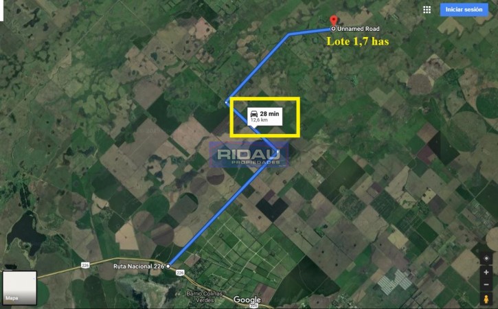 LOTE de 1,7 hectareas- ruta 226